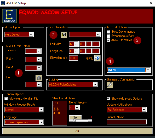 EQMOD 设置